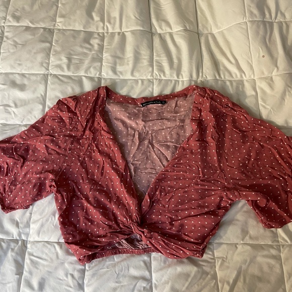 A&F Pink Polka Dot Flowy Top - Picture 1 of 2